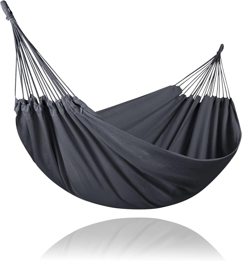 Extra Large Dark Gray Double Hammock for Outdoor Camping