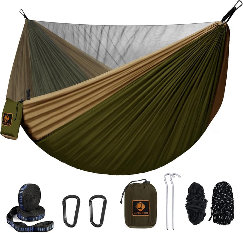Portable Camping Hammock with Mosquito Net & Tree Straps