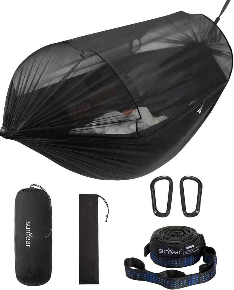 Sunyear Lightweight Camping Hammock with Protective Net