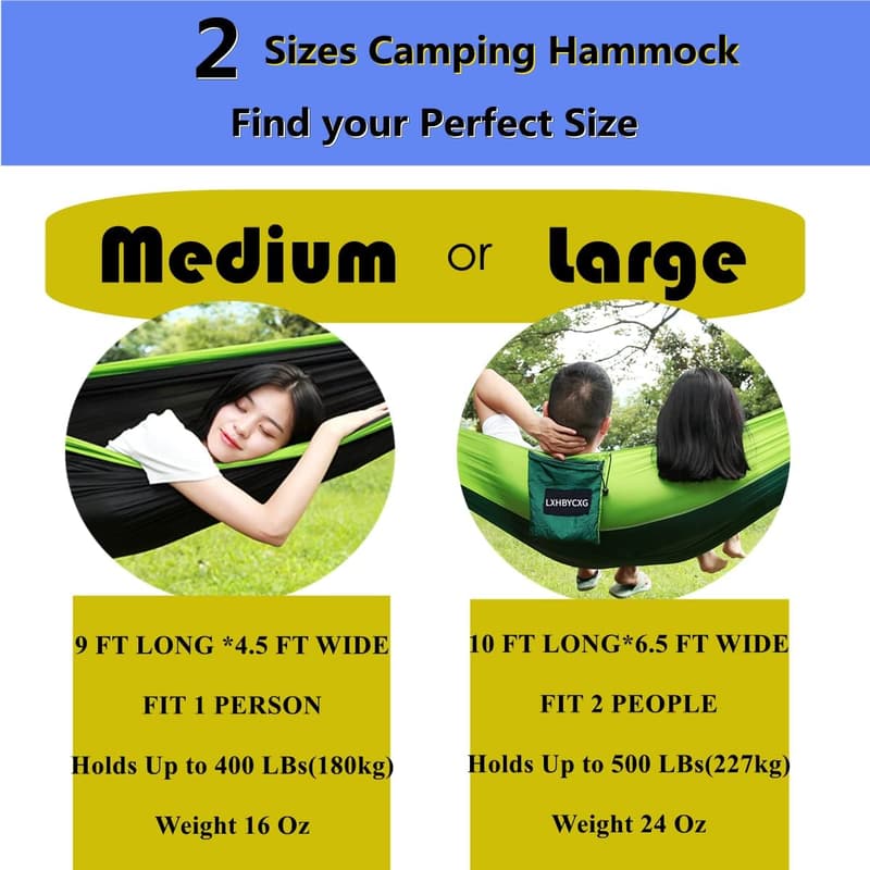 Ultralight Camping Hammock with Tree Straps - Camouflage