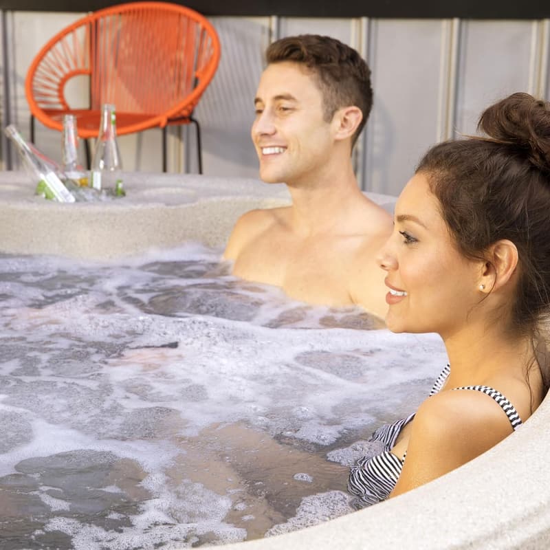4-Person Outdoor Hot Tub with Cover & LED Lights