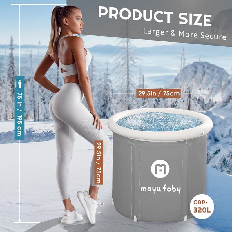 Inflatable Portable Ice Bath Tub for Adults - Outdoor Soaking Spa