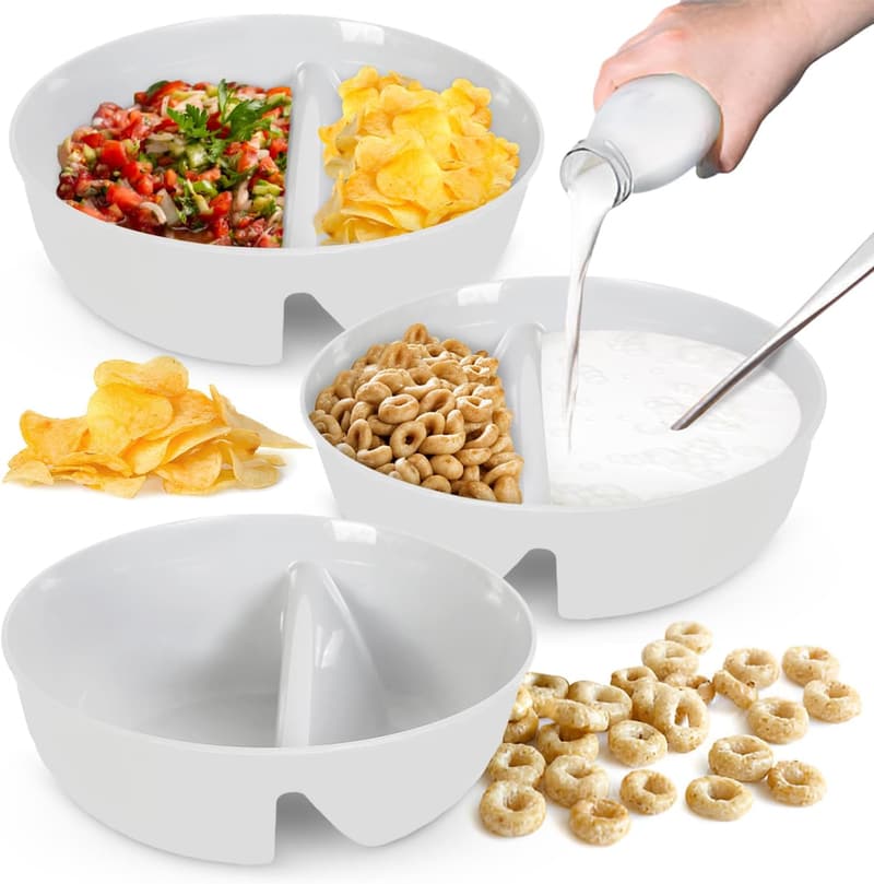 Just Crunch Anti-Soggy Cereal Bowl - 3 Pack, BPA Free & Microwave Safe