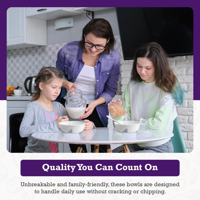 Just Crunch Anti-Soggy Cereal Bowl - 3 Pack, BPA Free & Microwave Safe