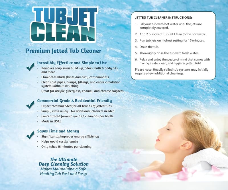 Jetted Tub Cleaner - Easy Concentrated Formula for Hot Tubs & Spas