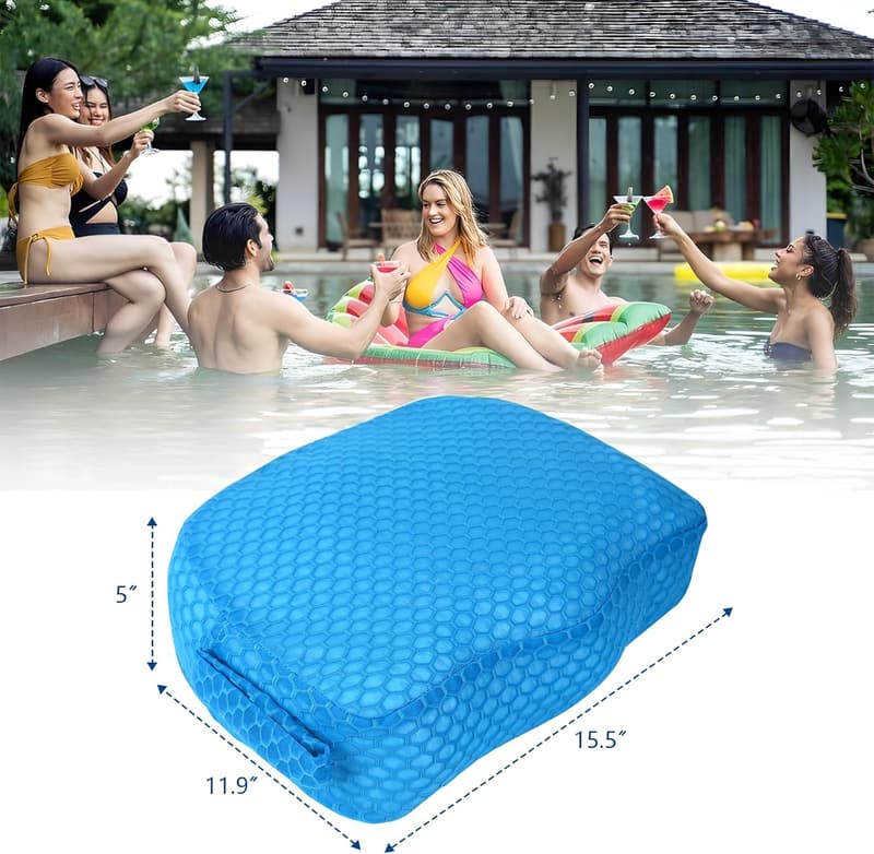 Weighted Hot Tub Booster Seat Cushion – 2 Pack (Blue)