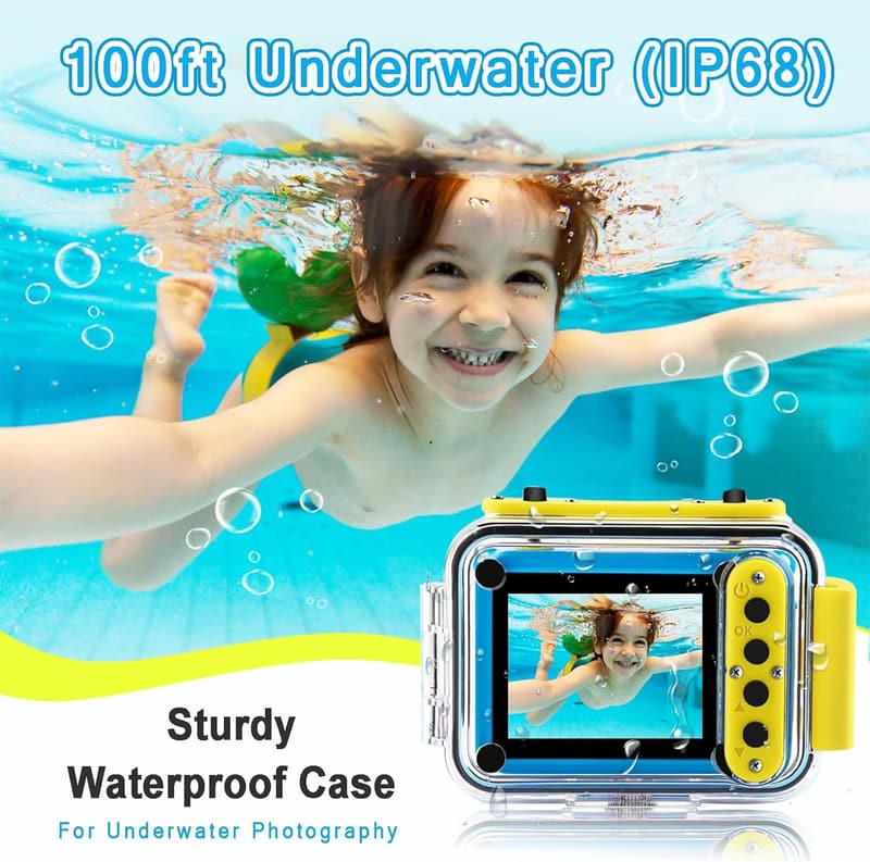 Kids Waterproof Camera - 2024 Upgrade Digital Snorkeling Gift