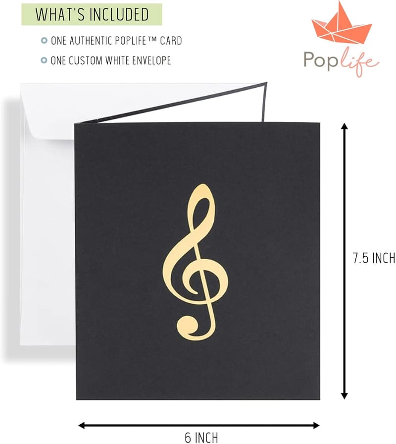 Grand Piano 3D Pop Up Card for Music Lovers - Happy Birthday