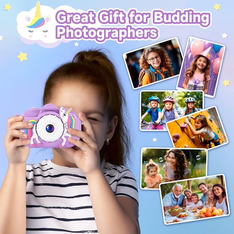 Kids Digital Camera 1080P with 32GB SD Card for Ages 3-8