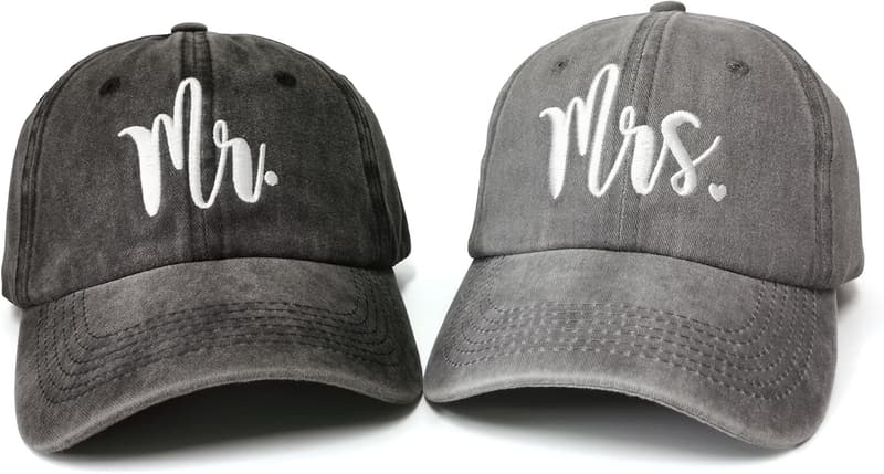 Matching Mom & Dad Baseball Hats - Captain & First Mate Set