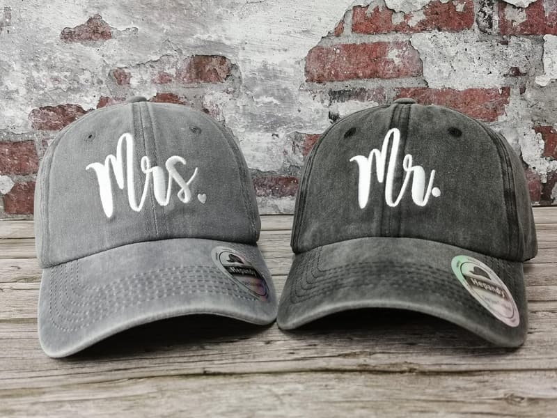 Matching Mom & Dad Baseball Hats - Captain & First Mate Set
