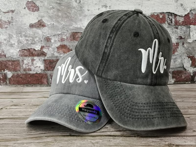 Matching Mom & Dad Baseball Hats - Captain & First Mate Set