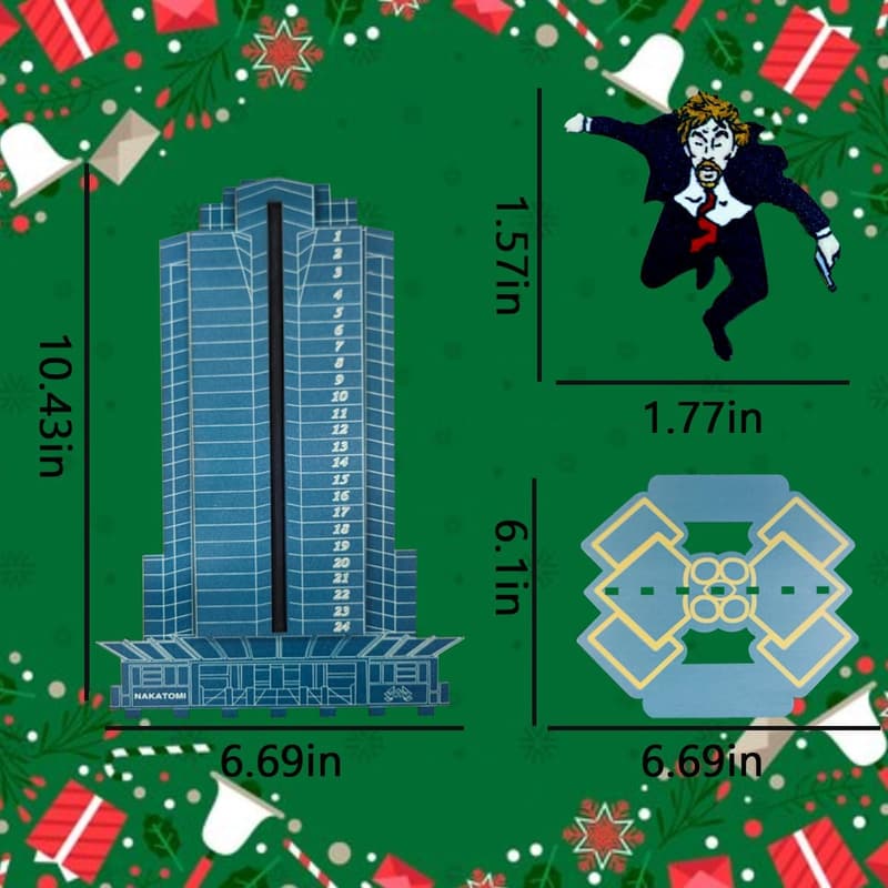 2025 Die Hard Wooden Christmas Advent Calendar for Kids