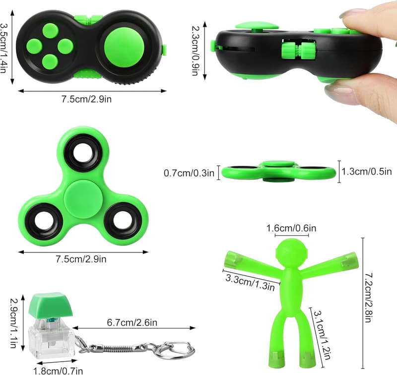 Fidget Toys for Adults and Kids - Stress Relief and Anxiety Management (Green)