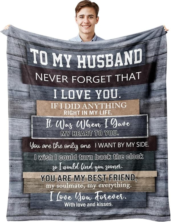 Birthday Blanket Gift for Husband, 60