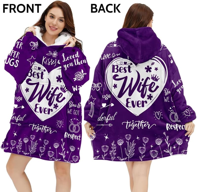 Cozy Wearable Hoodie Blanket for Wife - Ideal Mother's Day Gift