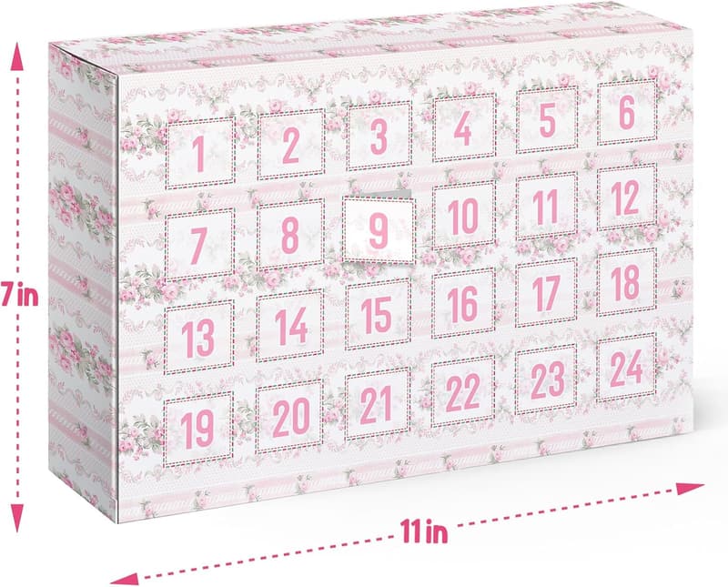 Christmas Advent Calendar 2024 with Straw Toppers for Tumblers