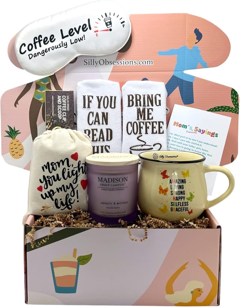 Coffee Lover Birthday Gift Basket for Mom