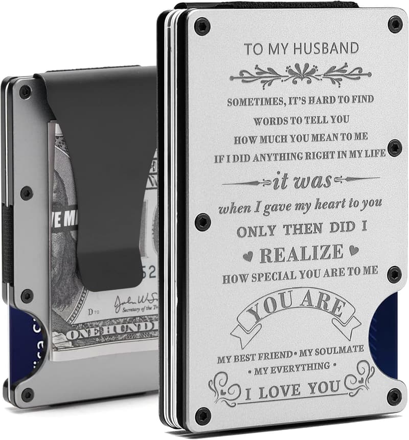 Personalized Engraved Metal Wallet for Husband