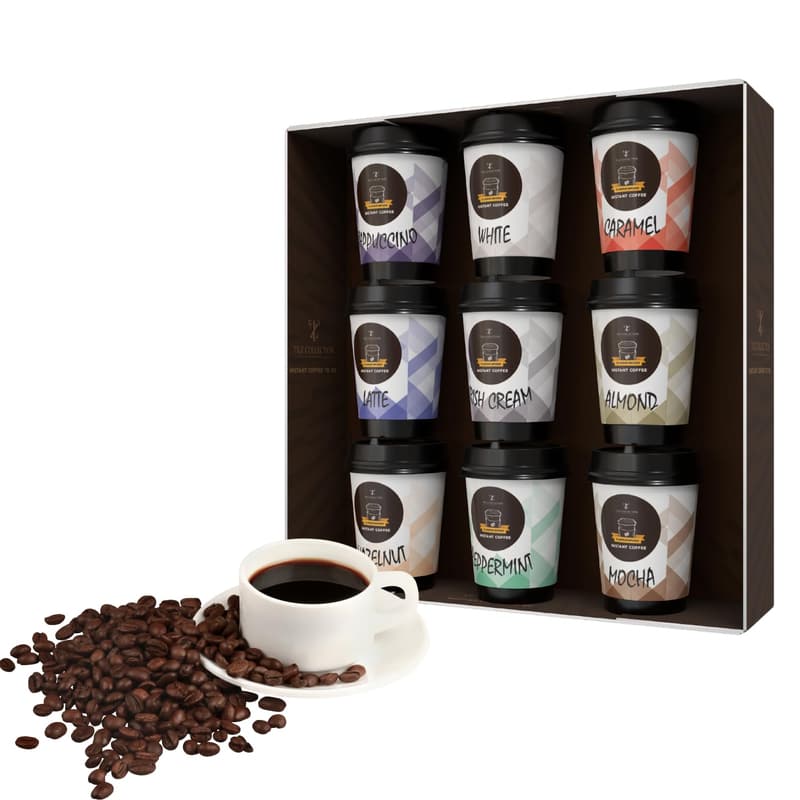 Coffee Sampler Gift Set - 9 Flavored Brews for Coffee Lovers