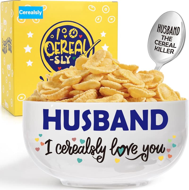 Funny Cereal Bowl Gift for Husband's Birthday or Father's Day