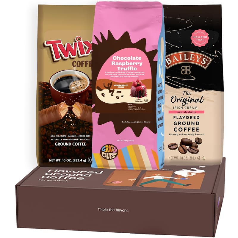 Flavored Ground Coffee Gift Box - Variety Pack Sampler