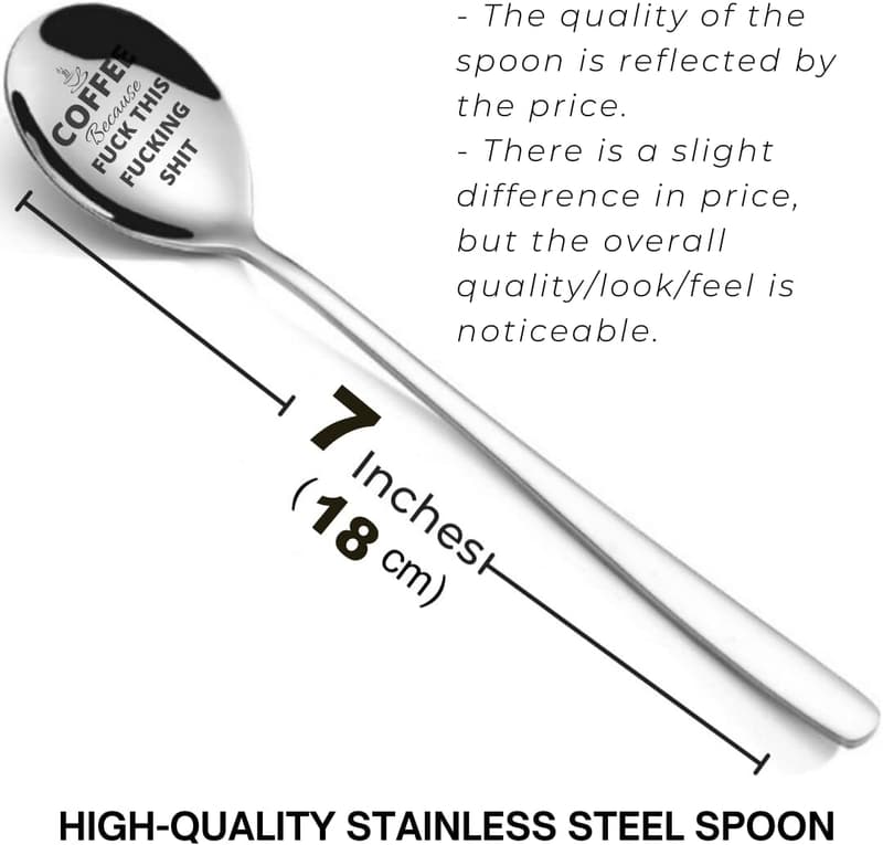 Funny Engraved Coffee Spoon - Unique Gift for Coffee Lovers