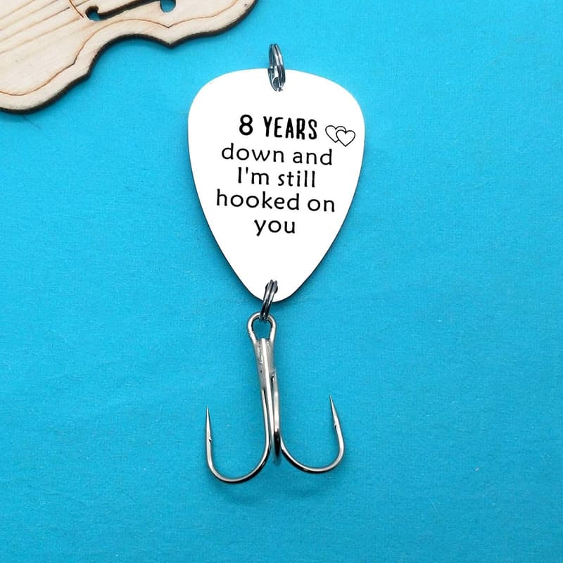 8th Anniversary Fishing Lure Gift for Him