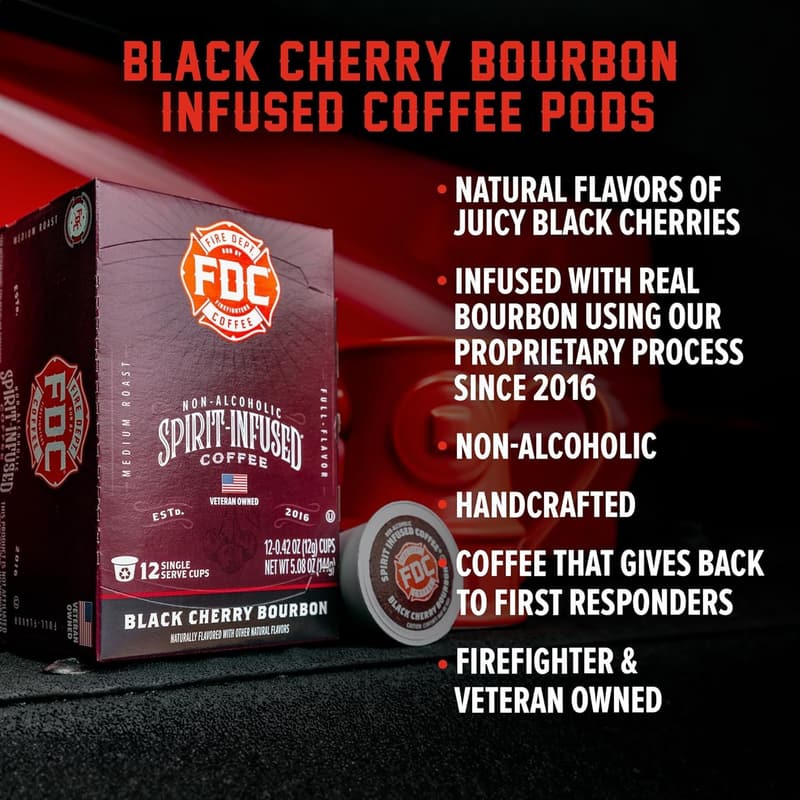 Black Cherry Bourbon Coffee K-Cups - Veteran Owned - 24 Pods