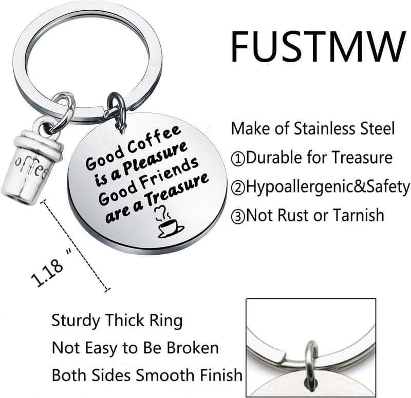 Coffee Lover Keychain - Friendship Gift for BFF Birthday