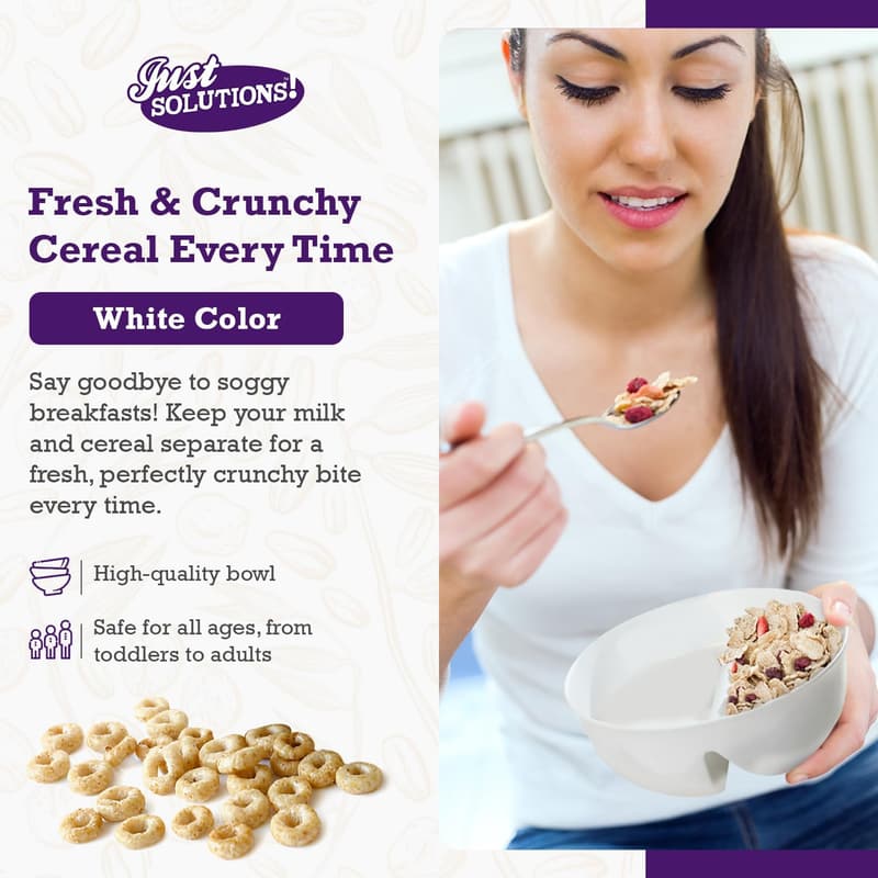 Anti-Soggy Cereal Bowl - BPA-Free Divided Design