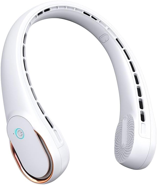 Portable Neck Fan with 5200mAh Battery - Dual Airflow, Quick Charge