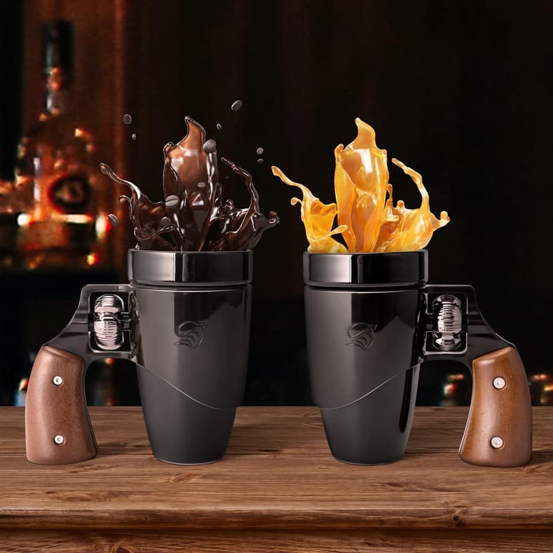 Funny Gun-Shaped Ceramic Coffee Mug for Men - Unique Birthday Gift