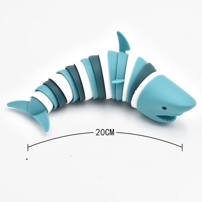 3D Articulated Shark Fidget Toy for Stress Relief