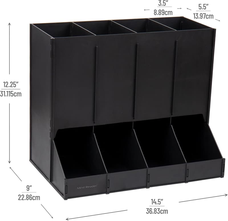 Coffee Pod Dispenser with 120-Pod Capacity for Breakroom, Black