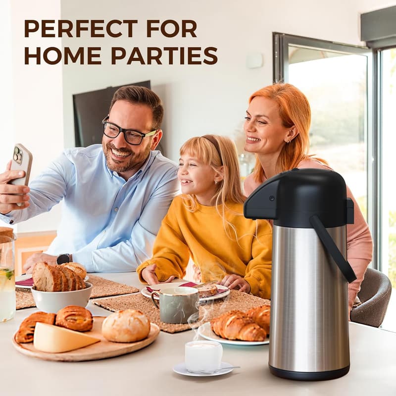 Large Insulated Coffee Carafe - 102OZ Stainless Steel Dispenser