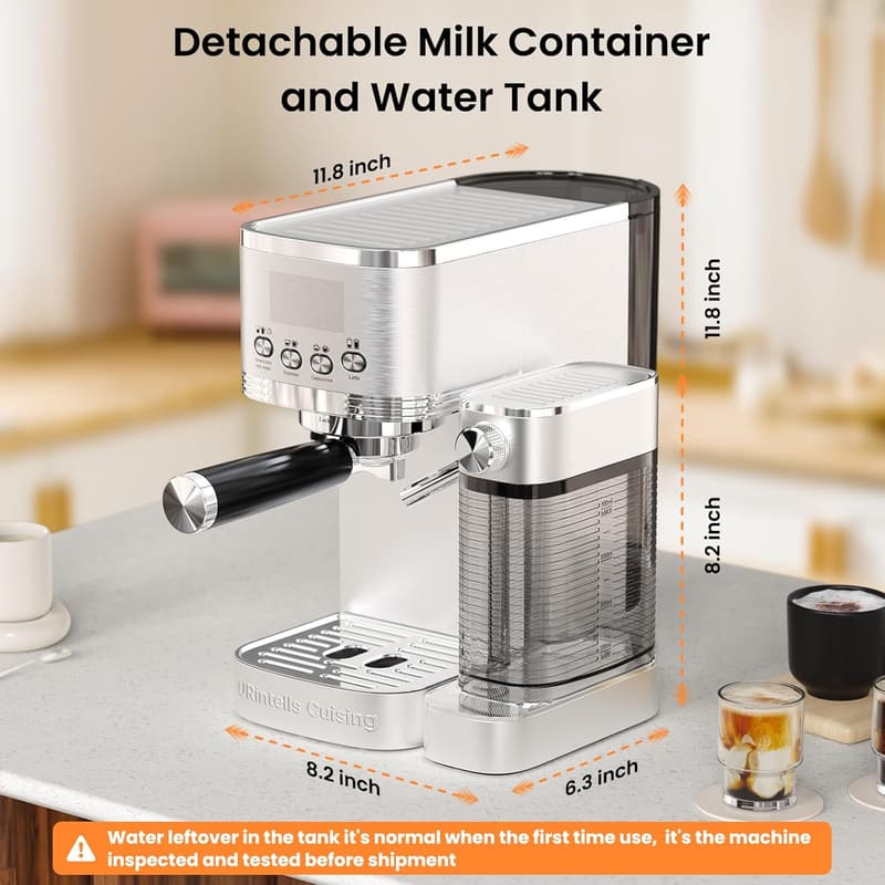 Espresso Machine with Automatic Milk Frother and Temperature Control