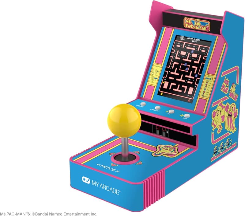 Ms. Pac-Man Mini Video Game Console - Portable Arcade Classic