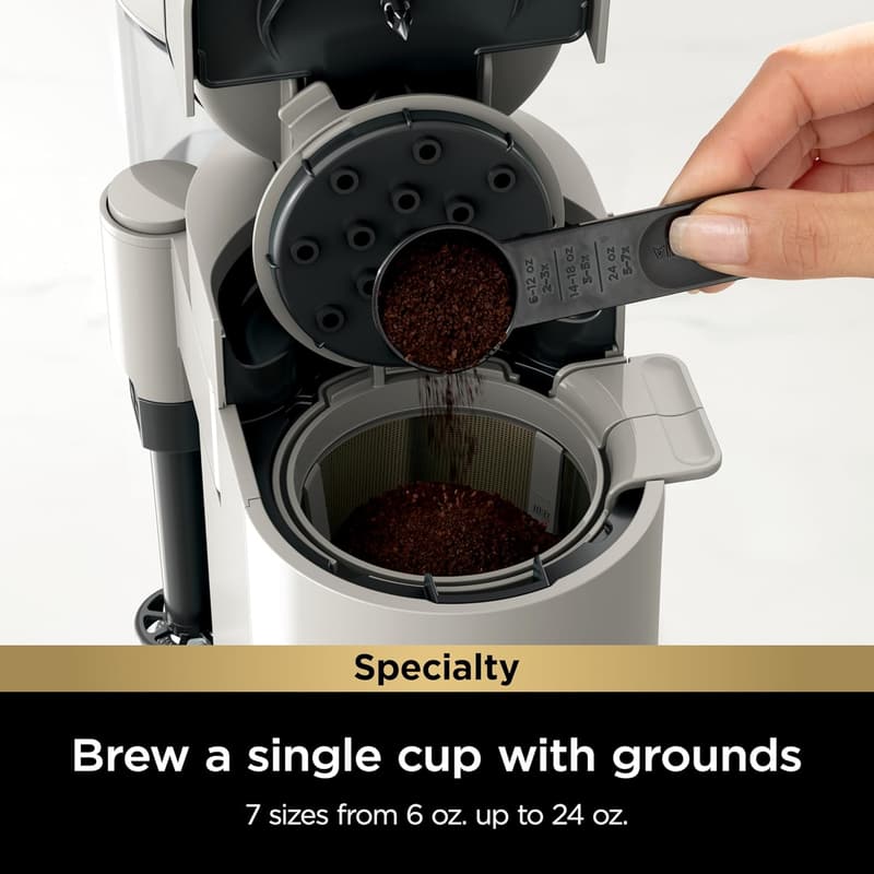 Compact Ninja Pod Coffee Maker with Milk Frother & 56-oz Reservoir