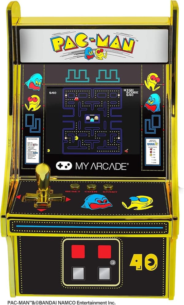 40th Anniversary Pac-Man Micro Player - Gold Plated, 6.75 Inch
