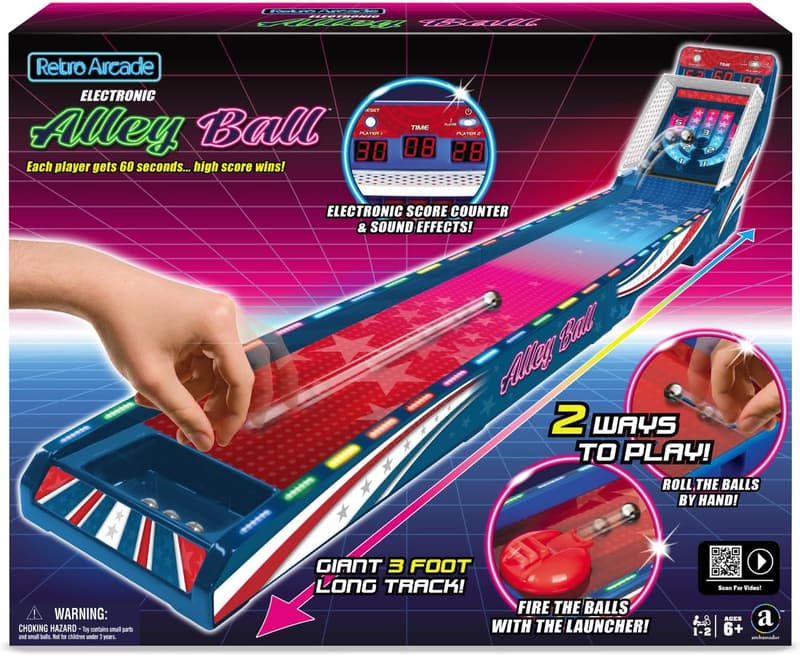 Tabletop Arcade Alley-Ball Game with Scoreboard & Sound Effects