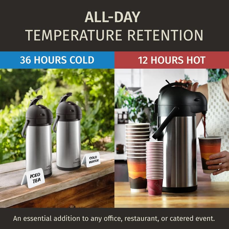 Insulated 3L Coffee Carafe - 12-Hour Hot Beverage Dispenser
