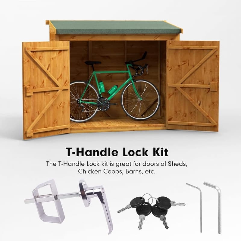Shed Door Latch Lock Kit with 4 Keys - 4.5