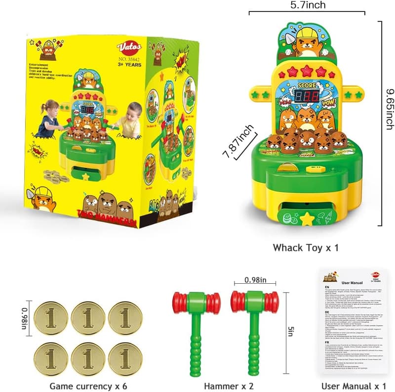 Mini Electronic Hammer Game for Kids Ages 3-8