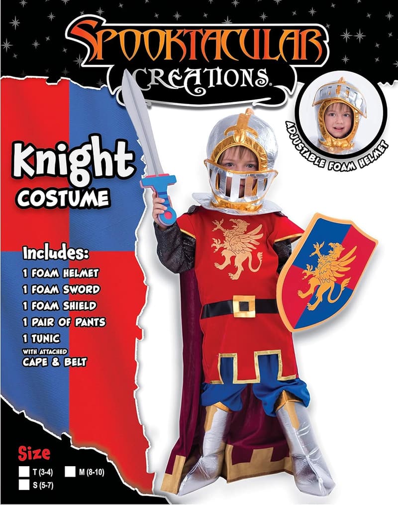 Kids Medieval Knight Costume for Boys - Toddler Halloween Outfit