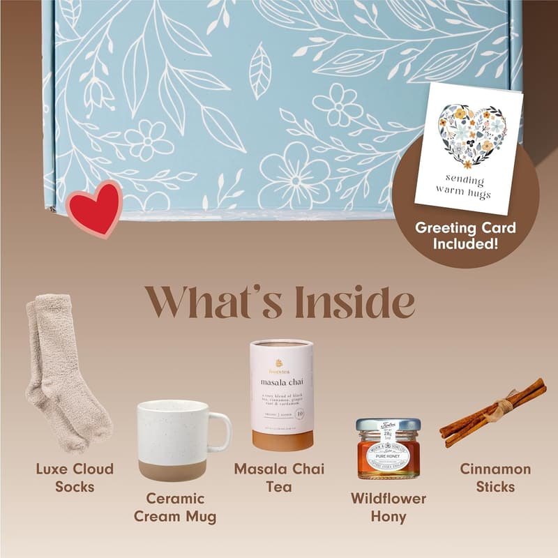 Mother's Day Tea Lover's Relaxation Basket with Mug & Socks