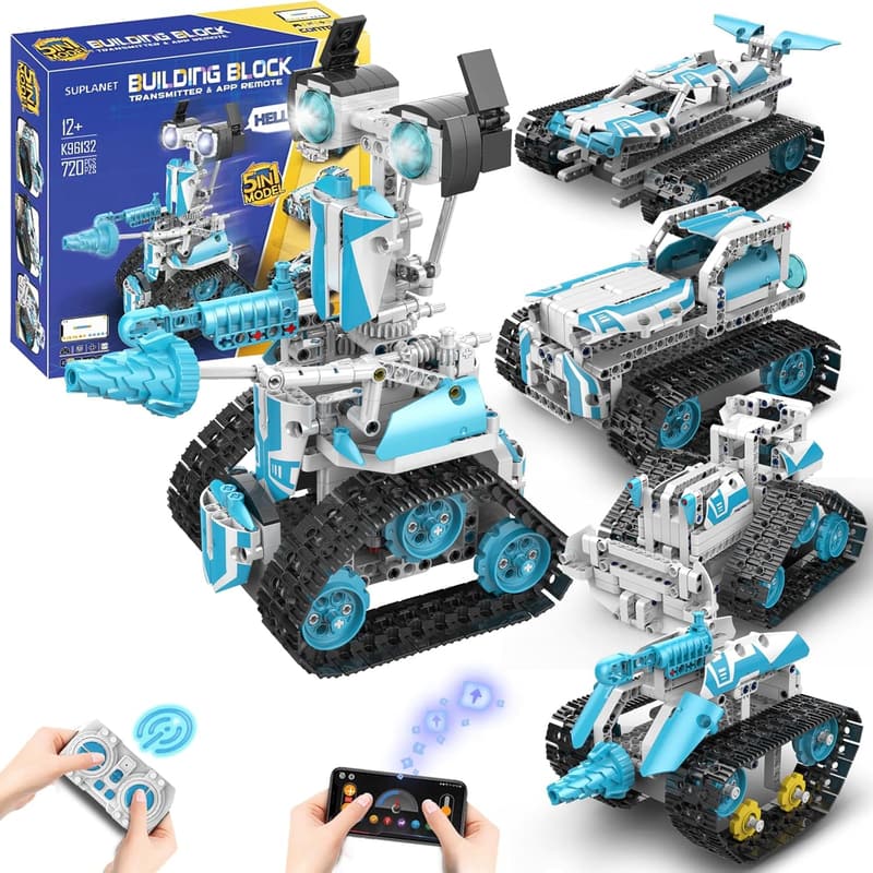 5-in-1 Programmable STEM Robot Kit for Kids 8-14