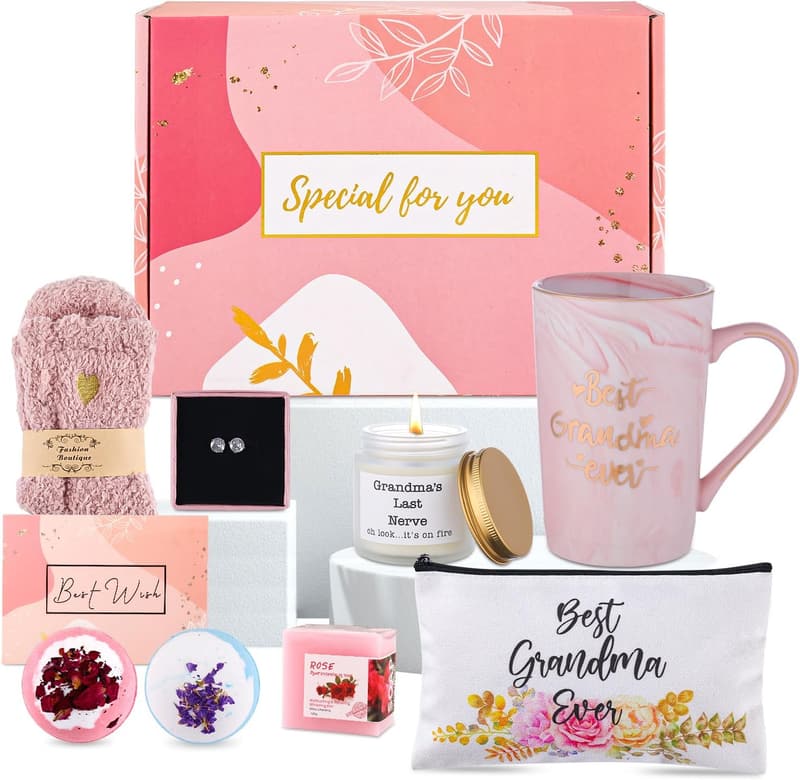 Gift Basket for Grandma - Thoughtful Coffee Mug and Treats