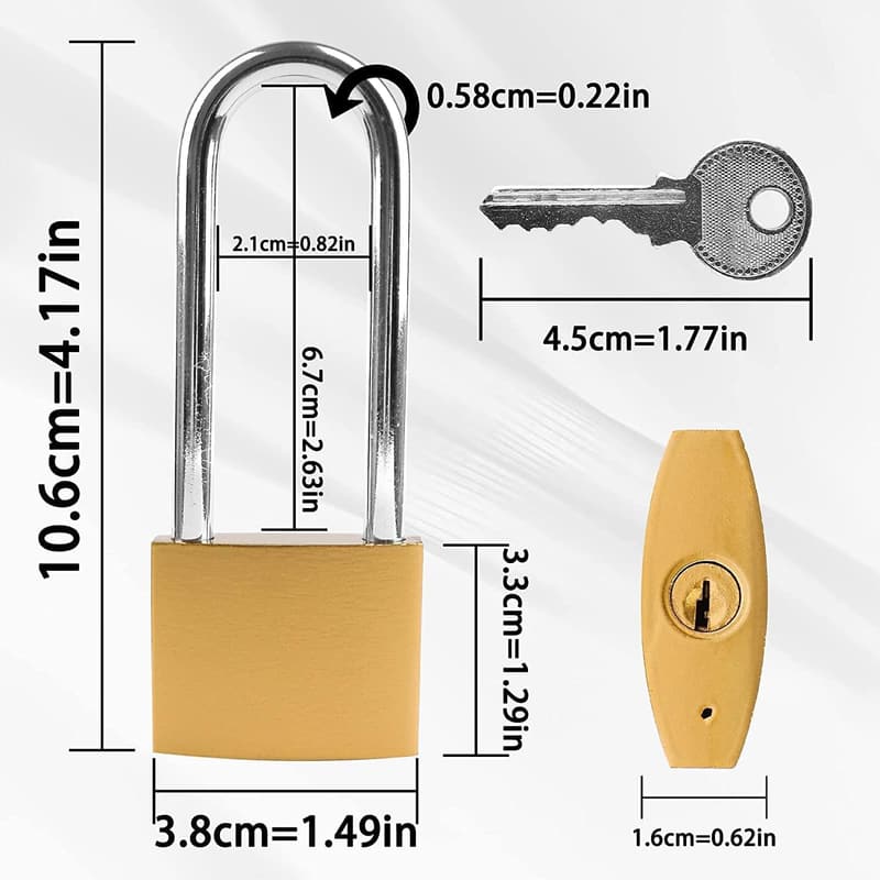 High-Security Long Shackle Padlocks for Gym Lockers