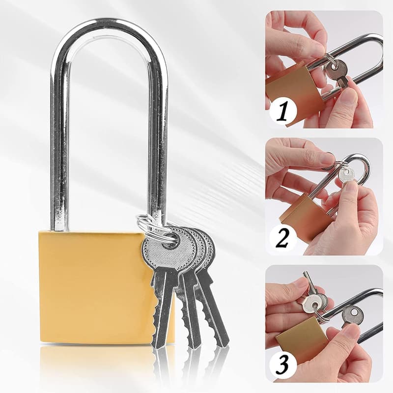 High-Security Long Shackle Padlocks for Gym Lockers